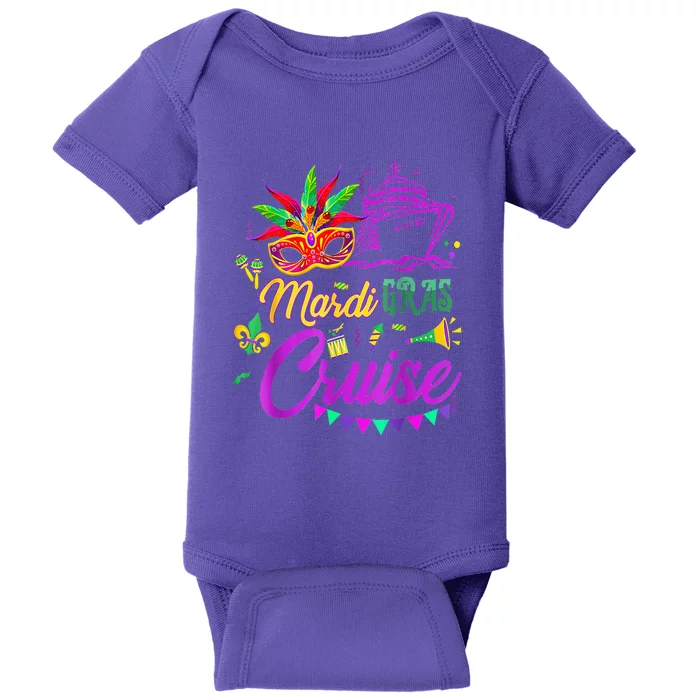 Mardi Gras Cruise Cruising Mask Cruise Ship Party Baby Bodysuit