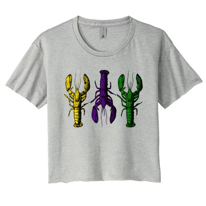 Mardi Gras Crawfish Happy Mardi Gras 2024 Matching Party (1) Women's Crop Top Tee