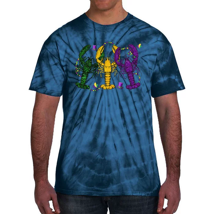 Mardi Gras Crawfish Happy Mardi Gras 2024 Matching Party Tie-Dye T-Shirt