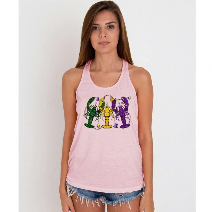 Mardi Gras Crawfish Happy Mardi Gras 2024 Matching Party Women's Knotted Racerback Tank