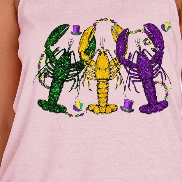 Mardi Gras Crawfish Happy Mardi Gras 2024 Matching Party Women's Knotted Racerback Tank