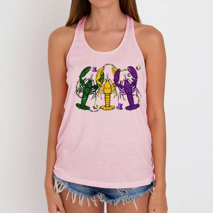 Mardi Gras Crawfish Happy Mardi Gras 2024 Matching Party Women's Knotted Racerback Tank