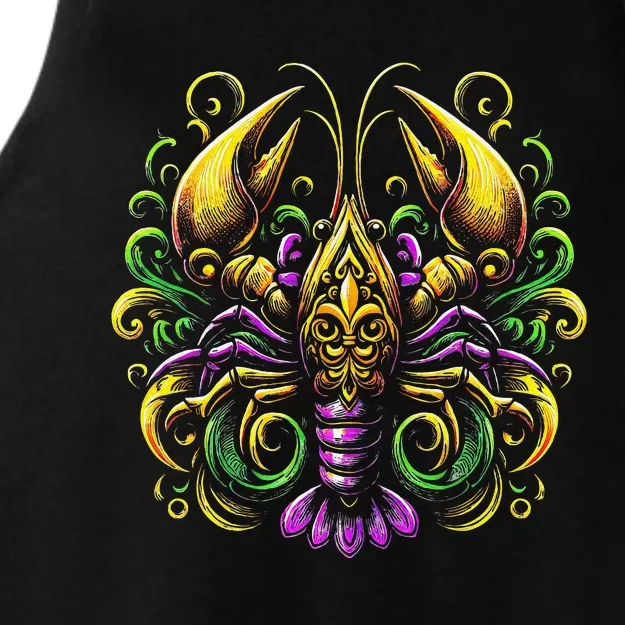 Mardi Gras Crawfish Jester Hat Bead New Orleans Ladies Tri-Blend Wicking Tank