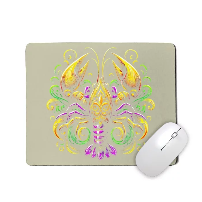 Mardi Gras Crawfish Jester Hat Bead New Orleans Mousepad