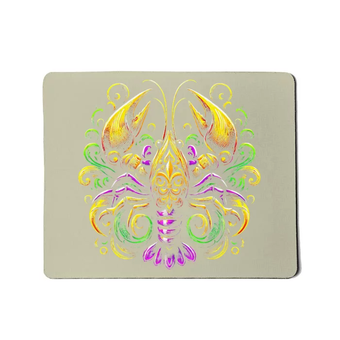 Mardi Gras Crawfish Jester Hat Bead New Orleans Mousepad