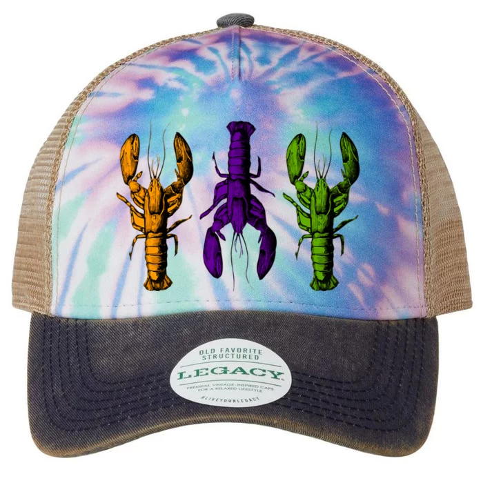 Mardi Gras Cajun Crawfish Happy Mardi Gras Legacy Tie Dye Trucker Hat