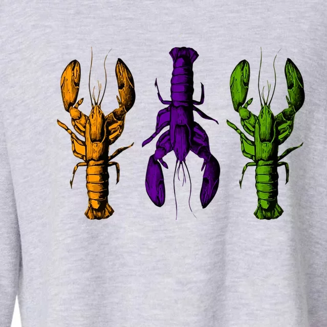 Mardi Gras Cajun Crawfish Happy Mardi Gras Cropped Pullover Crew