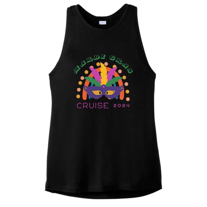 Mardi Gras Cruise 2024 Rainbow Ladies Tri-Blend Wicking Tank