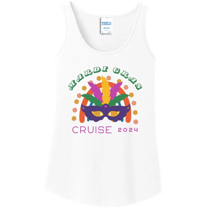 Mardi Gras Cruise 2024 Rainbow Ladies Essential Tank