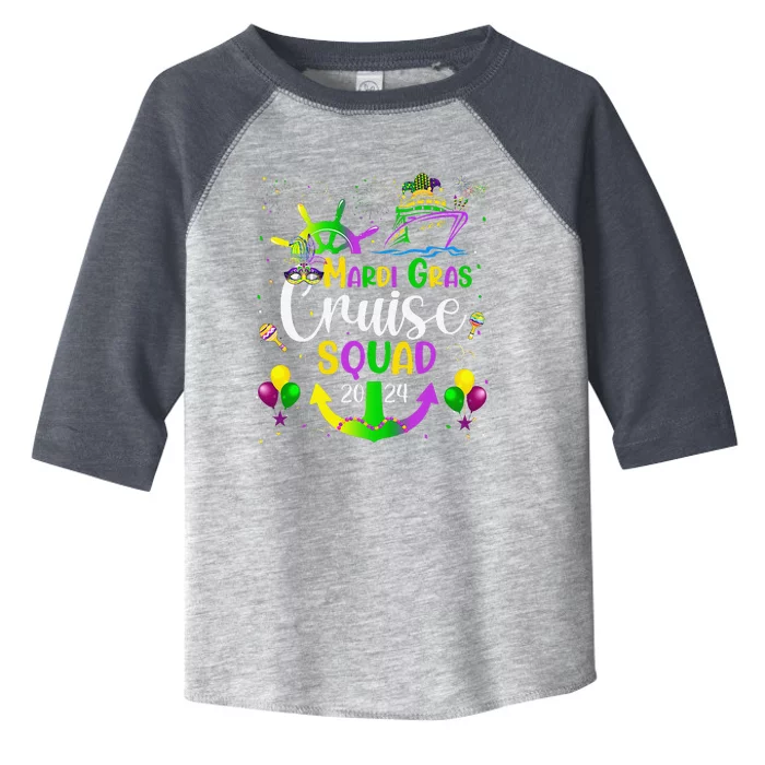 Mardi Gras Cruise 2024 Ship Family Matching Trip Costume Toddler Fine Jersey T-Shirt