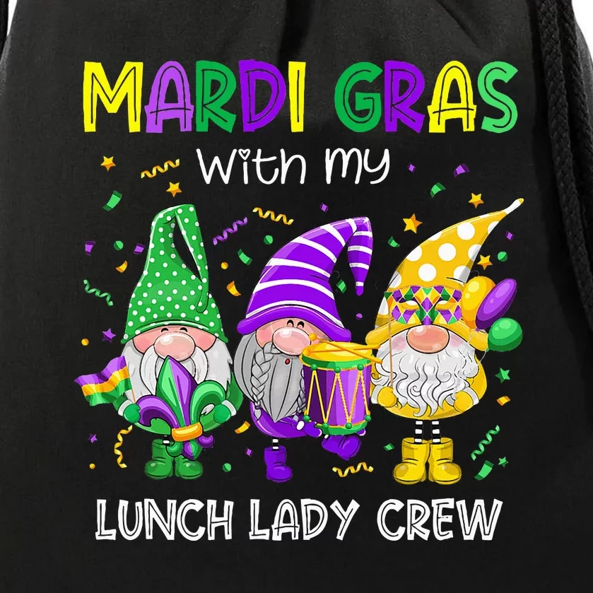 Mardi Gras Costume With My Lunch Lady Teacher Lover Gnomies Drawstring Bag