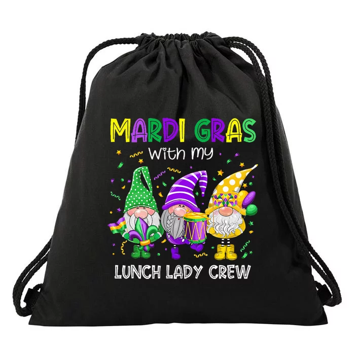 Mardi Gras Costume With My Lunch Lady Teacher Lover Gnomies Drawstring Bag