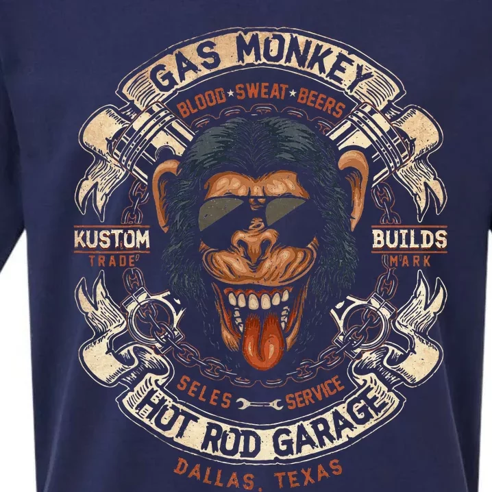 Monkey Gas Crossed Pistons Ribbon Sueded Cloud Jersey T-Shirt