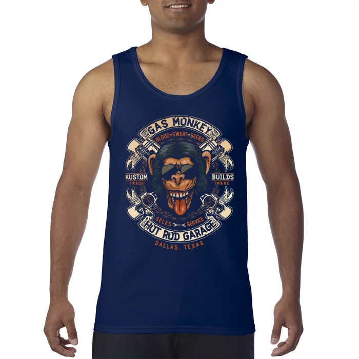 Monkey Gas Crossed Pistons Ribbon Tank Top