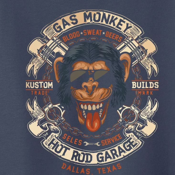 Monkey Gas Crossed Pistons Ribbon Toddler T-Shirt