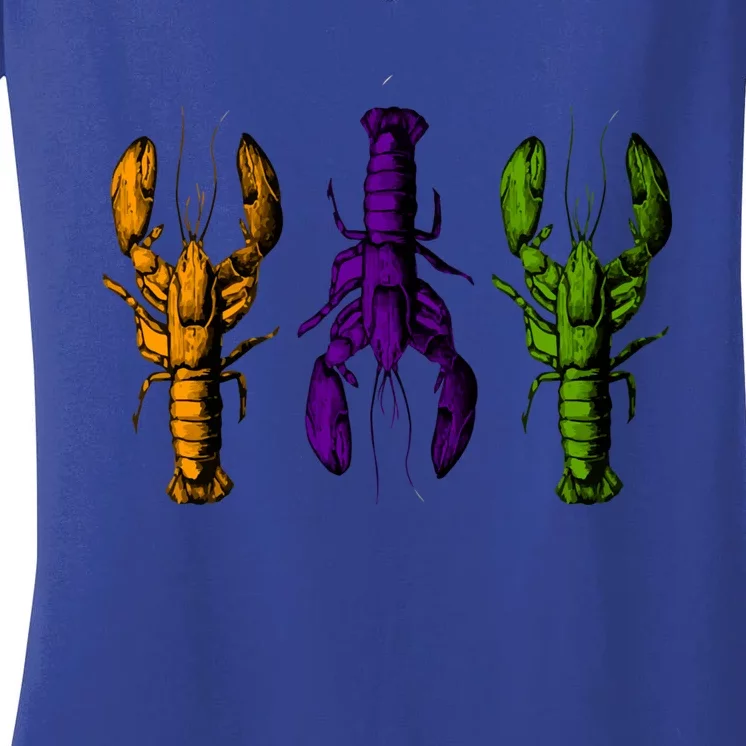 Mardi Gras Cajun Crawfish Happy Mardi Gras Gift Women's V-Neck T-Shirt