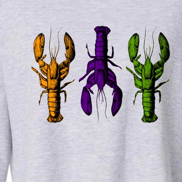 Mardi Gras Cajun Crawfish Happy Mardi Gras Gift Cropped Pullover Crew