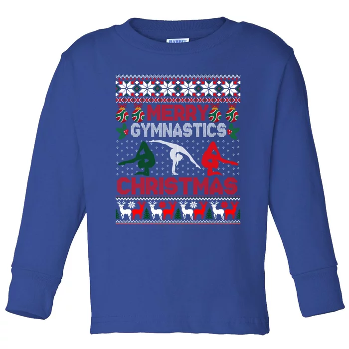 Merry Gymnastics Christmas Funny Ugly Xmas Sweater Gift Toddler Long Sleeve Shirt