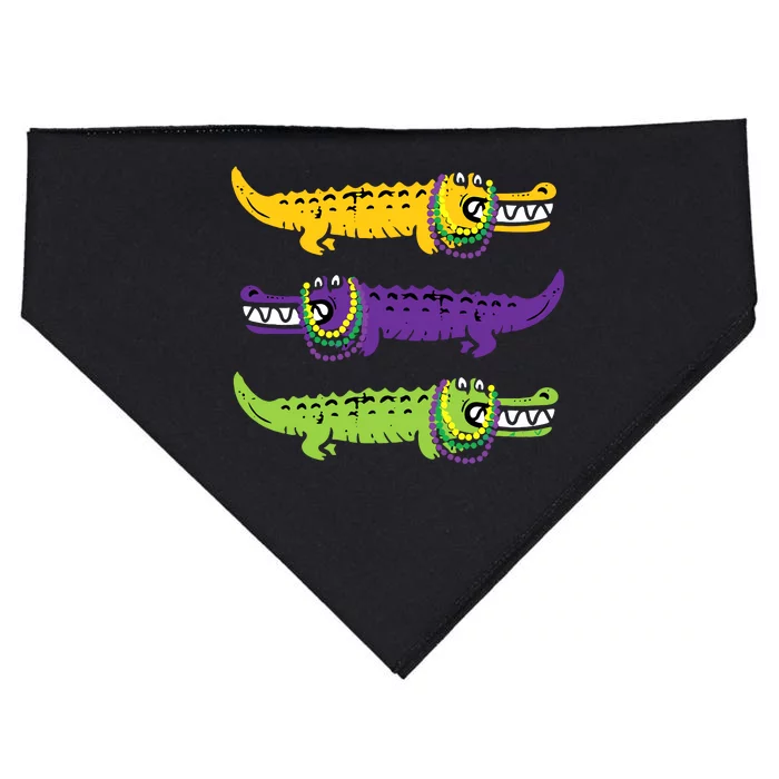 Mardi Gras Crocodile Alligator beads New Orleans Louisiana USA-Made Doggie Bandana