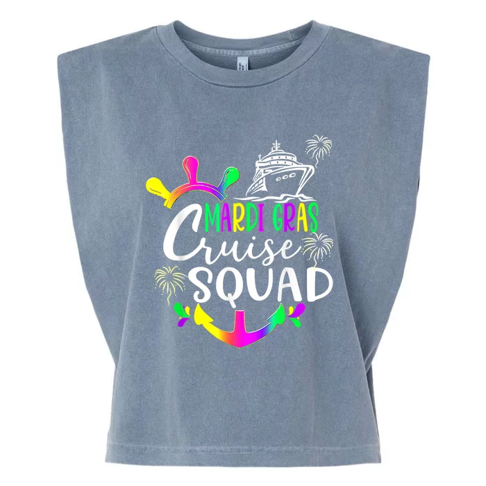 Mardi Gras Cruise Squad Matching Group Family Vacation Party Meaningful Gift Garment-Dyed Women's Muscle Tee