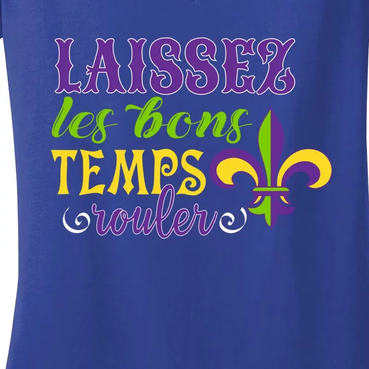 Mardi Gras Costume Laissez Les Bons Temps Rouler Gift Women's V-Neck T-Shirt