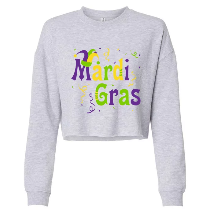 Mardi Gras Costume Party Gift Cropped Pullover Crew