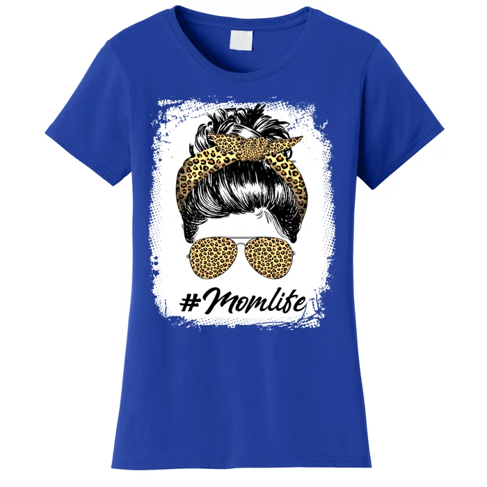 Momlife Gift Cute Messy Hair Bun Glasses Mother Mom Life Funny Gift Women's T-Shirt