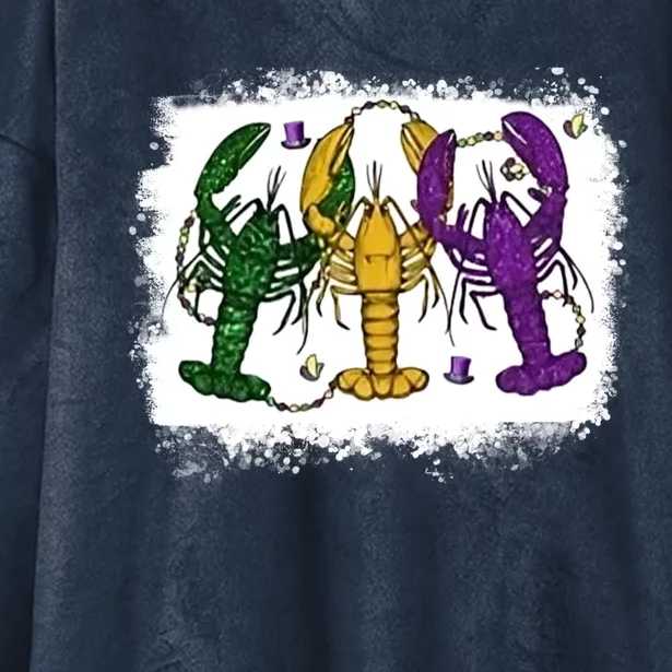 Mardi Gras Crawfish Happy Mardi Gras Matching Carnival Party Gift Hooded Wearable Blanket