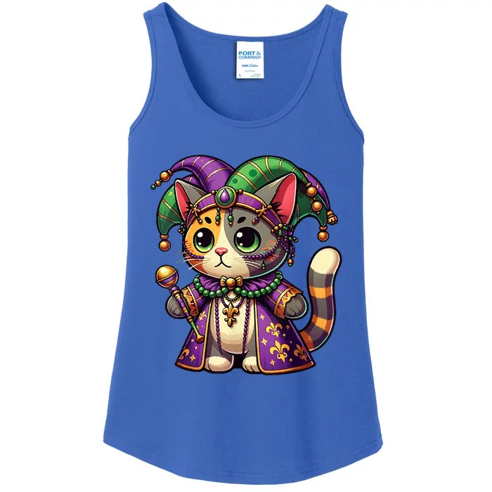 Mardi Gras Cat Extravaganza Ladies Essential Tank