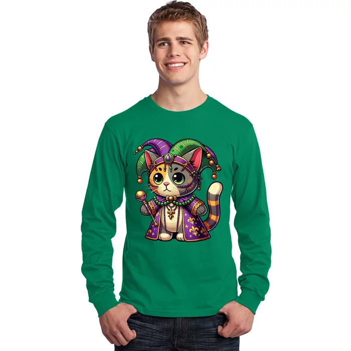 Mardi Gras Cat Extravaganza Long Sleeve Shirt