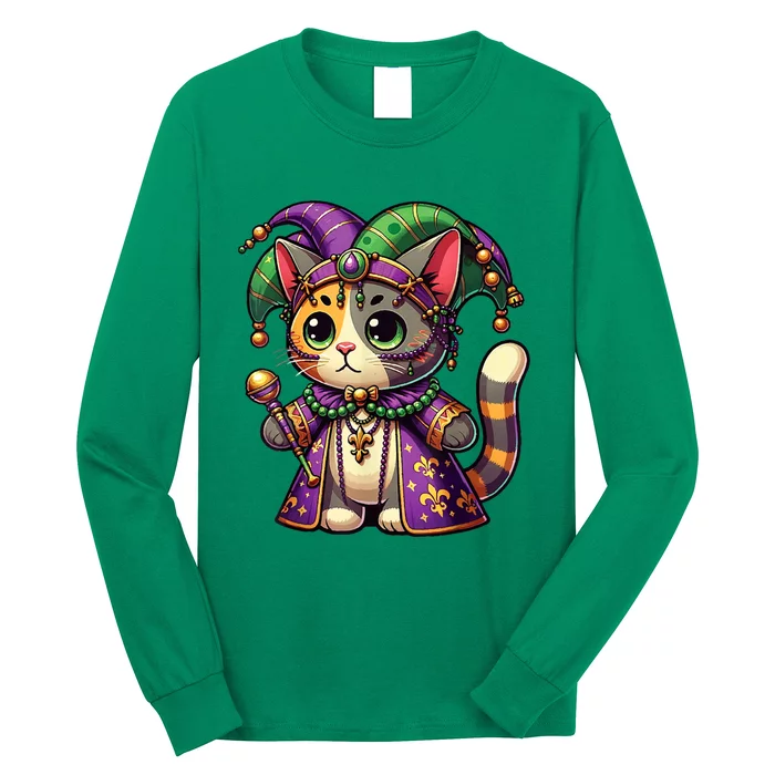 Mardi Gras Cat Extravaganza Long Sleeve Shirt