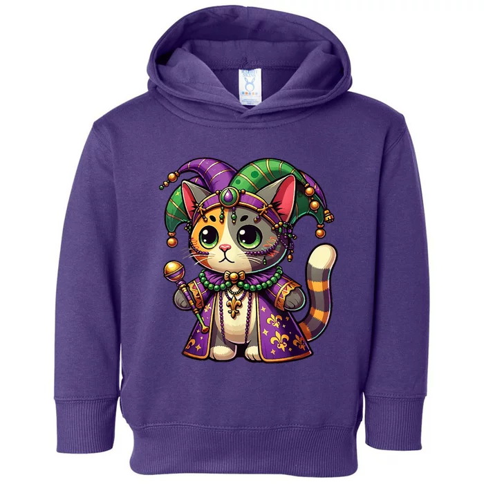 Mardi Gras Cat Extravaganza Toddler Hoodie