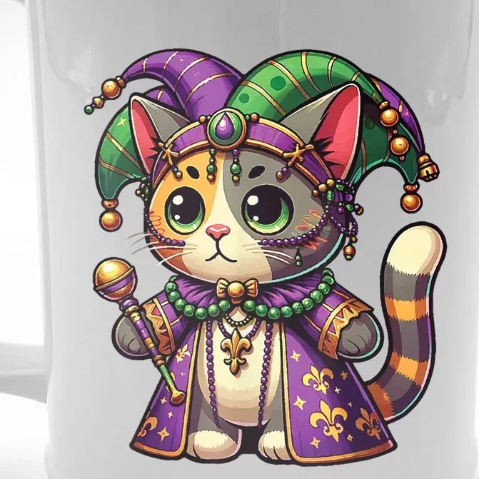 Mardi Gras Cat Extravaganza Front & Back Beer Stein