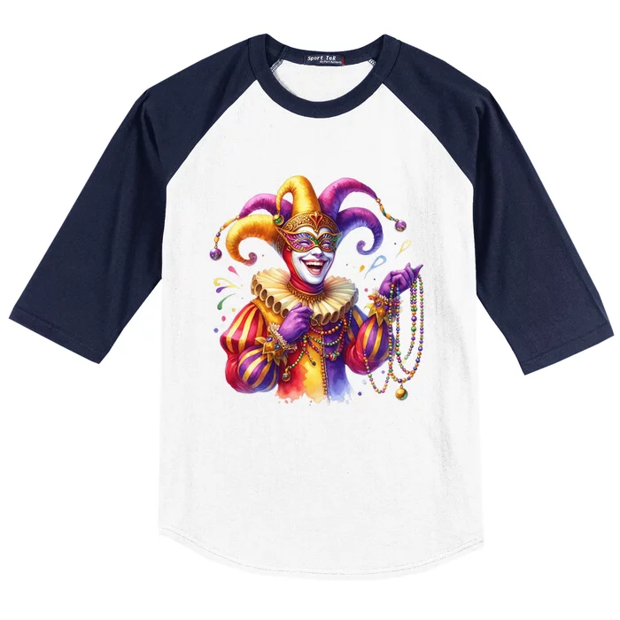 Mardi Gras Celebration Baseball Sleeve Shirt