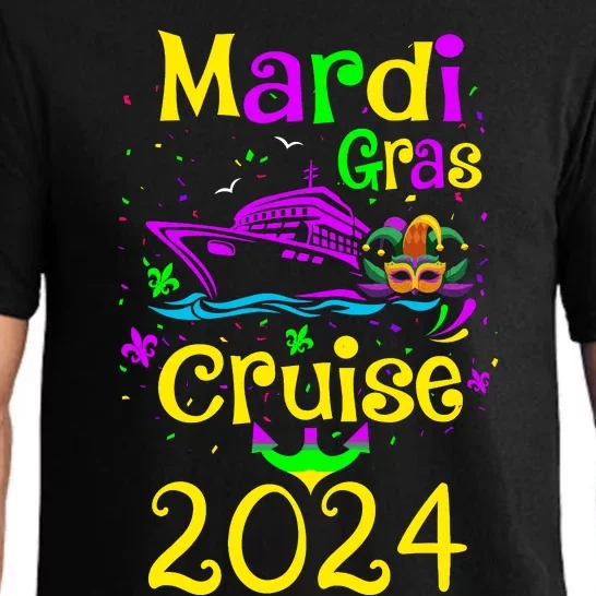 Mardi Gras Cruise 2024 Matching Group Family Vacation Pajama Set