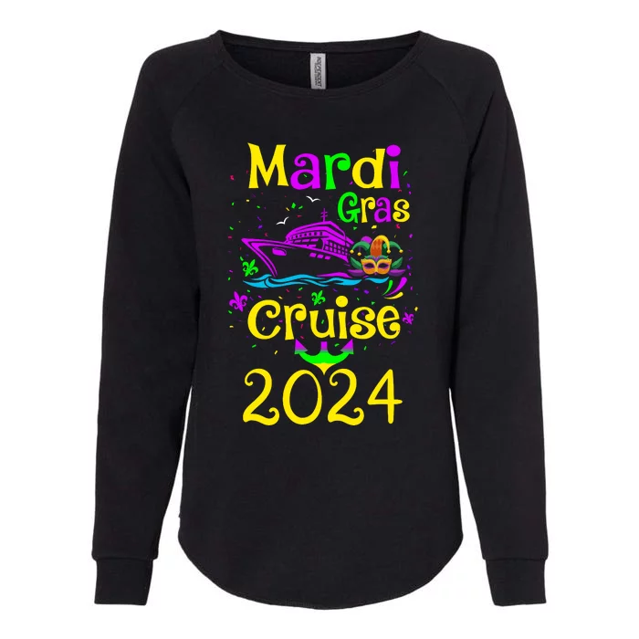 Mardi Gras Cruise 2024 Matching Group Family Vacation Womens California Wash Sweatshirt