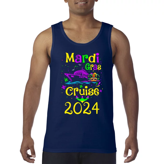 Mardi Gras Cruise 2024 Matching Group Family Vacation Tank Top