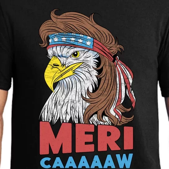 Mericute Giftcaaaaaw Cute Gift Eagle Mullet 4th Of July Usa American Flag Gift Pajama Set