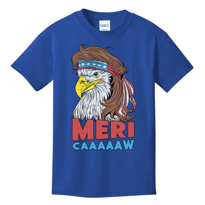 Mericute Giftcaaaaaw Cute Gift Eagle Mullet 4th Of July Usa American Flag Gift Kids T-Shirt