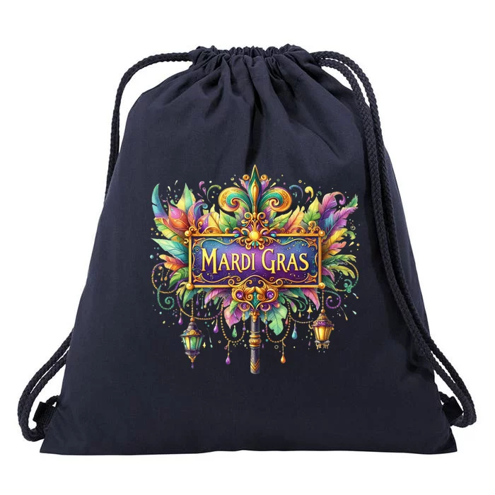 Mardi Gras Celebration Drawstring Bag