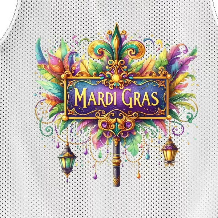 Mardi Gras Celebration Mesh Reversible Basketball Jersey Tank