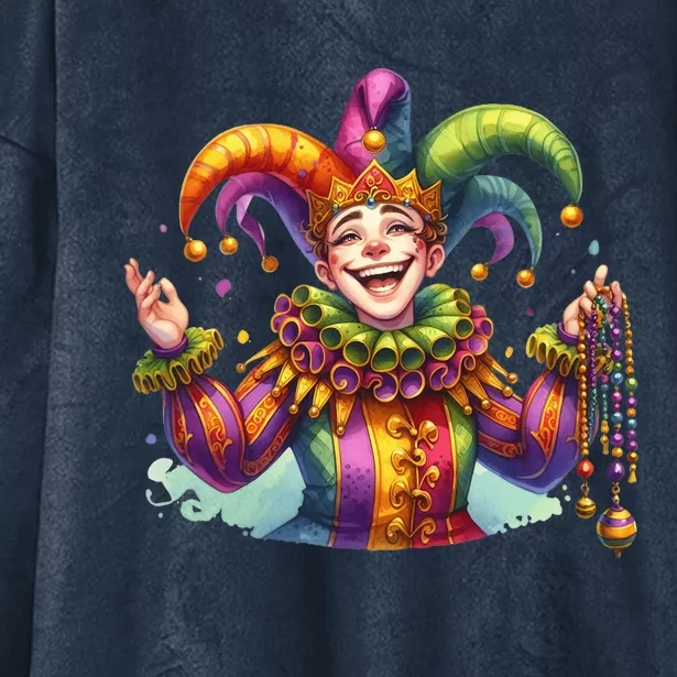 Mardi Gras Celebration Hooded Wearable Blanket