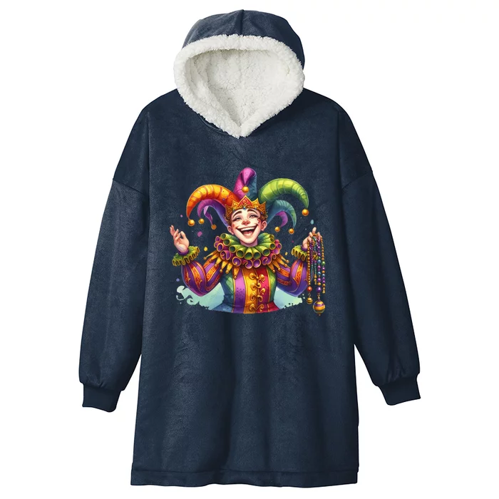 Mardi Gras Celebration Hooded Wearable Blanket