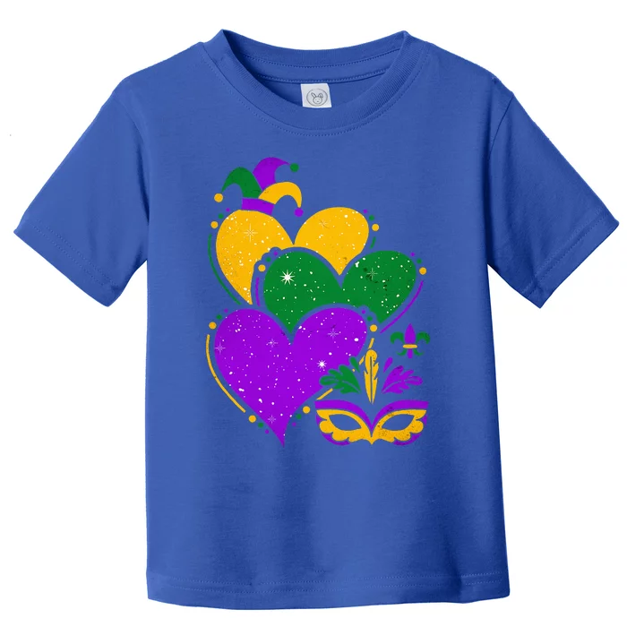 Mardi Gras Cute Hearts Vintage Toddler T-Shirt