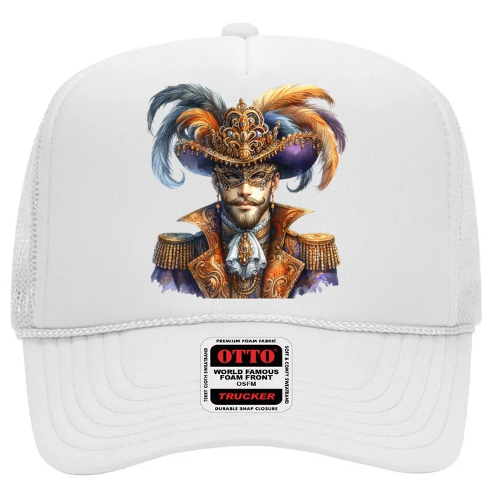 Mardi Gras Celebration High Crown Mesh Trucker Hat