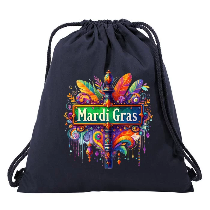 Mardi Gras Celebration Drawstring Bag