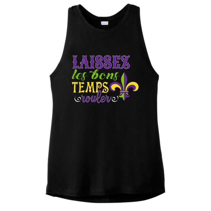 Mardi Gras Costume Laissez Les Bons Temps Rouler Ladies Tri-Blend Wicking Tank