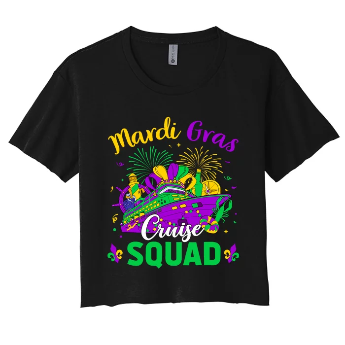 Mardi Gras Cruise Squad Matching Group Family Vacation Wo Women's Crop Top Tee