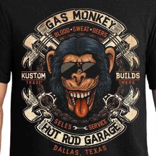 Monkey Gas Crossed Pistons Ribbon Pajama Set