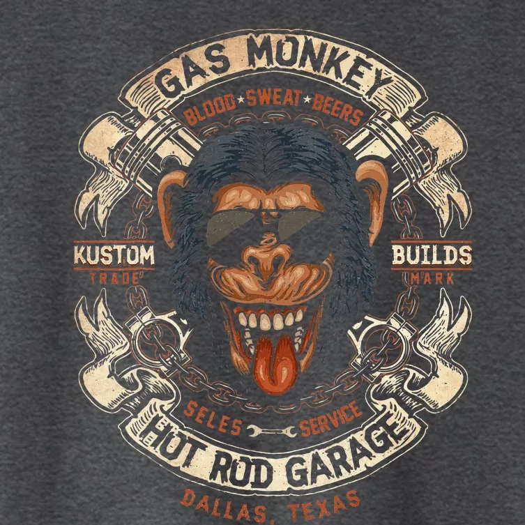 Monkey Gas Crossed Pistons Ribbon Women's Crop Top Tee